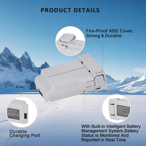 Intelligent Flight Battery Plus For DJI Mini 4 Pro Mini 3 Pro And Mini3 Drone Upgrade Replacement Part details on fire-proof cover and charging port