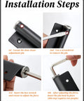 Installation steps for Automatic Door Closer For Lightweight Doors Under 100 Lbs With 150 Degree Spring Hinges, Adjustable Catch Speed.