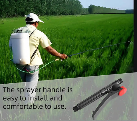 Backpack Sprayer Pump Action Trigger Handle Replacement Parts Kit For Garden Farm Orchard Forestry Home Use One Hand Control Easy Install Durable Plastic Sprayer Components Red Switch Quick Open