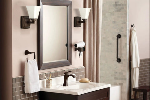 Voss Oil Rubbed Bronze Bathroom Hand Towel Ring From The Voss Collection With Coordinating Faucets In Modern Bathroom