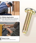 Rock Solid Furniture Replacement Screw Set with Killer Barrel Nuts and Flat Head Bolts for Crib Buildouts Includes All M6 Sizes in a Massive 100 Piece Stash That Slaps, yellow hex screw and installation use.