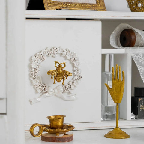 Set Of 6 Vintage Gold Zinc Bee Shape Cabinet Knobs For Doors Drawers And Dressers With Decorative Metal Hardware Pulls
