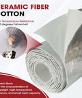 78 Mil Thick Heat Shield Aluminum Foil Mat With Ceramic Fiber Barrier For Extreme Heat Up To 2300F Self Adhesive Insulation Sheet