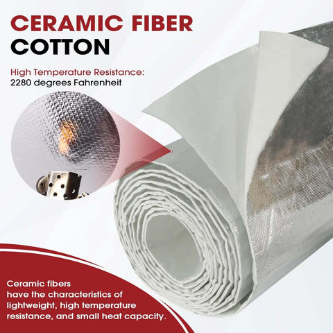 78 Mil Thick Heat Shield Aluminum Foil Mat With Ceramic Fiber Barrier For Extreme Heat Up To 2300F Self Adhesive Insulation Sheet