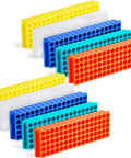 Ten Pack Double-Sided Tube Rack With 80 And 60 Hole Plates, Vial Holder For 0.2mL To 2mL Centrifuge Tubes, Polypropylene, Assorted Colors