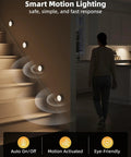 4 Pack Motion Sensor Closet Lights USB C Rechargeable Puck Lights For Under Cabinet And Stairs Dimmable 1200mAh Battery