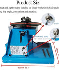 Top Shelf Rotary Welding Positioner With 90 Degree Tilt Table And Smooth 180Mm Turntable, showcasing control panel and dimensions.