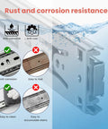 Image of rust-resistant and anti-corrosive 22 Inch Soft Close Drawer Slides Built To Last Heavy Duty Side Mount 100Lb Capacity Full Extension Ball Bearing Cabinet Glides For Kitchen And Dresser 6 Pairs 12 Pack, featuring easy-to-clean surface.