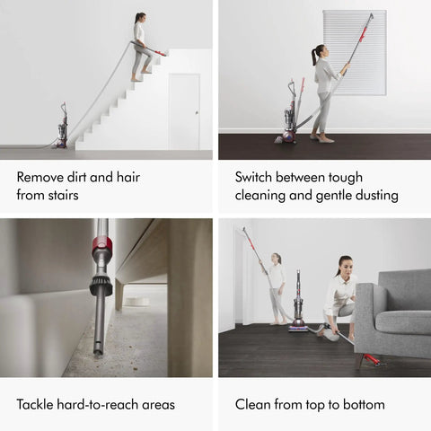 Using Ball Animal 3 Upright Vacuum With Detangling Motorbar Cleaner Head For All Floors Corded 290AW on stairs and blinds