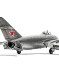 Rear view of MiG-17F Fresco World War II Airplane Model Kit Gift Set 1 To 72 Scale Plastic Plane Build for Adults and Kids