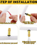 Installation guide showing steps for 50 Pack Adjustable Brass Misting Nozzles With Atomizing Spray Emitters for gardens and patios.