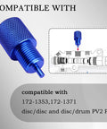 Heavy Duty Adjustable Proportioning Valve Bleeder Tool Rock Solid Aluminum Brake Bleeder Kit, blue aluminum component with knurled grip.