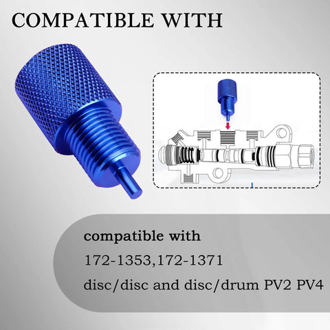 Heavy Duty Adjustable Proportioning Valve Bleeder Tool Rock Solid Aluminum Brake Bleeder Kit, blue aluminum component with knurled grip.