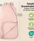 Two Pack Organic Cotton Baby Sleep Sacks 0.5 TOG For 6 To 18 Months showcasing breathable design details