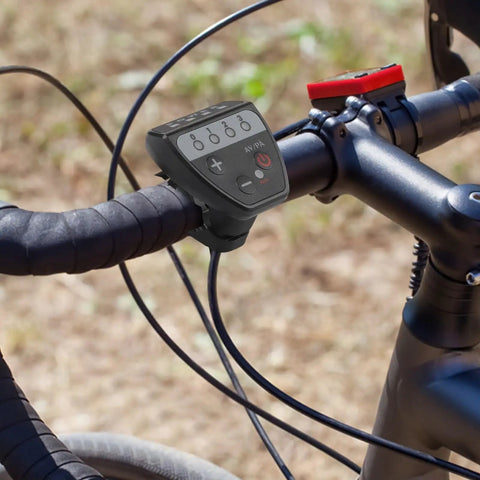 Cool New LED E Bike Display Meter Works With 36V Or 48V Bikes And Supports The Hot 02Omd Protocol For Sweet Accurate Voltage And Gear Readings On Any Ride In Stormy Or Sunny Weather, mounted on a bicycle handlebar