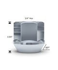 Zinc M12x1.25 Open End Bulge Acorn Lug Nuts With 60 Degree Conical Seat, 3/4 Inch Hex, Cold Forged Steel, front view.