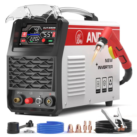 Plasma Cutter 55A Non HF Non Touch Pilot Arc 4 In 1 Plate Grid Cutting Gouging Marking 1 Inch Max Cut 110 220V IGBT Inverter