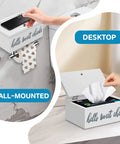 Dual Function Wall Mounted Toilet Paper Holder With Shelf And Flushable Wipes Dispenser Storage Space Saving Bathroom Organizer