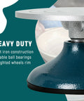 DUPDMKIN 7-inch all-metal banding wheel for pottery on blue cast-iron base; silver wheel disc visible.