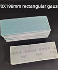 50 Pieces Of 70x198mm Dry Mesh Sandpaper Sheets for woodworking and car paint restoration, showing various grit levels.