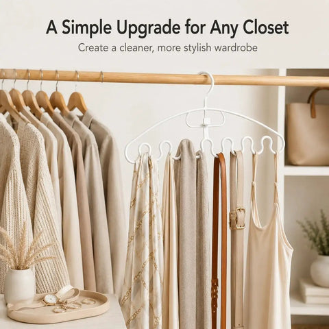 Wave Design Accessory Hangers Closet Storage Rack Smooths Out Your Daily Clutter And Keeps Scarves Belts And Ties Perfectly Neat This Simple Closet Hack Is A Real Game Changer Now with scarves, belts, and clothing neatly organized.
