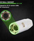 Close-up of magnetic spark plug socket from 10 Piece Three Eighth Inch Drive Magnetic Spark Plug Socket Set With Swivel Head And Universal Joint Includes Nine Sixteenths, Five Eighths, Three Quarters, Thirteen Sixteenths, 14mm, 16mm, 18mm Chrome Vanadium Sockets, highlighting thin wall design for tight spaces.
