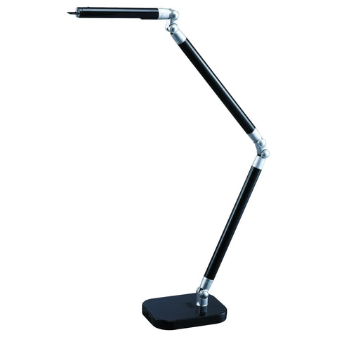 Side view of Summit Flex Ultra Reach 10W LED Desk Lamp With Flicker Free Natural Daylight Light, black and gray finish, model LED10ARC.