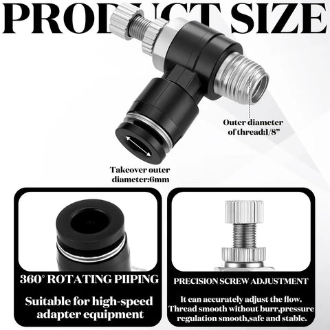 10 Pack Pneumatic Air Flow Control Valves One Quarter Inch Tube OD And One Eighth NPT External Threads 90 Degree Elbow Fittings