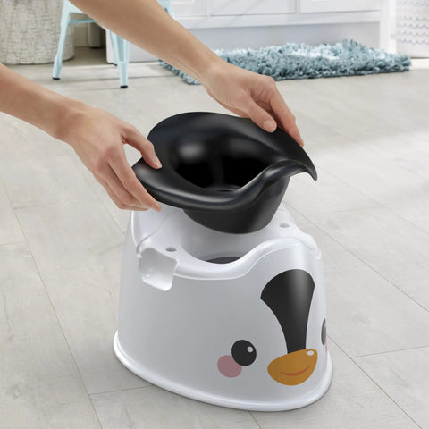 Nifty Toddler Potty Training Seat With A Cool Penguin Face And Sturdy Grasp Handles For Little Ones Featuring An Easy Clean Removable Bowl Built In Splash Guard And Travel Handle For Zero Hassle Bathroom Wins