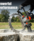 Badass Build 9000W Brushless Motor Electric Wall Saw cutting through stone, showcasing powerful performance and design.