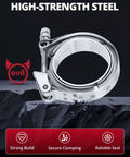 V Band Clamp Quick Release Set Stainless Steel With Flange For Exhaust Systems Turbo Downpipes And High Pressure Applications 3 Inch