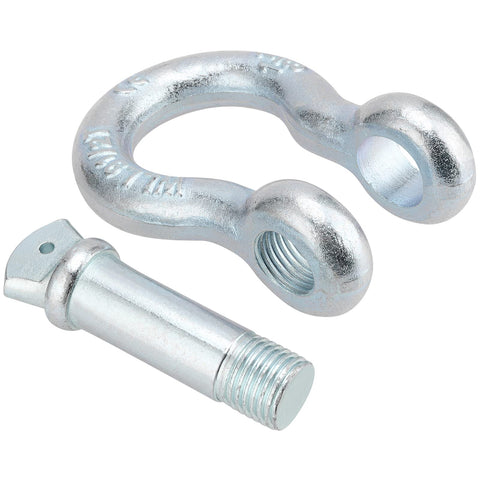 2 Pack 1 Inch D Ring Shackles Heavy Duty Tow And Lift Bow Shackles Carbon Steel Screw Pin Anchor Shackle 19 Ton Break Strength Silver
