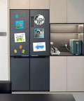 10 Pack 8.5 By 11 Inch 20 Mil Non Adhesive Rubber Magnetic Sheets on fridge with crafts and signage