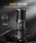 USB Condenser Microphone Kit For PC With One Touch Mute And Mic Gain Knob For Singing Podcast Streaming And Studio Sessions