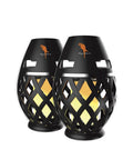 Waterproof Tiki Torch Bluetooth Speaker Two Pack Portable Party Speaker With Flickering LED Lights Perfect For Travel Backyard Parties Poolside And More