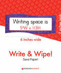Magnetic Name Plates For Desks And Classrooms with 5" x 1.13" writing space and 6" x 2" dimensions, reusable dry-erase labels.