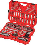 Mechanics Tool Set 189 Piece SAE And Metric With 72 Tooth Ratchets In Three Drive Sizes Chrome Finish 6 Point Sockets for Easy Storage