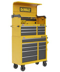Six-Drawer 41-Inch Tool Chest With 100-Lb Drawer Capacity, Heavy-Duty Mobile Storage Cabinet, yellow metal construction, wheels