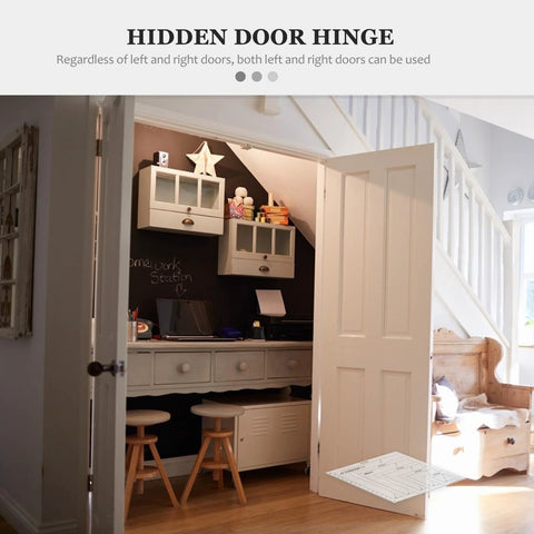 Beefy Heavy Duty Concealed Door Hinge For Wood Doors Adjustable Multi Directional Invisible Cross Hinge installed on open door