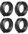 1.125 Inch Bore Shaft Collar Double Split Carbon Steel Clamping Collar With Set Screw Black 4 Pack For Motors, Drive Shafts, Machine Tools