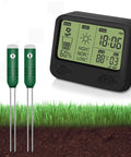 4 In 1 Wireless Soil Tester With Moisture Meter, Thermometer, Sunlight And Time Display, Includes PH Paper, Waterproof Plant Sensor