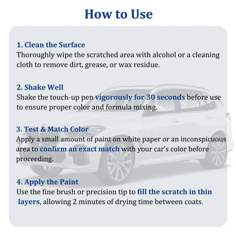 Instructions for using Chevy Silver Ice Metallic Touch Up Paint GAN WA636R For Chevy GMC Cars One Step Scratch Repair Kit