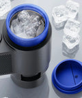 Smart Car Cup Cooler And Warmer 12V Portable Digital Thermoelectric Beverage Chiller with ice inside, showing the cooling chamber.