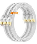 Cat7 10ft Flat Ethernet Cable Shielded With Ground Wire And Gold Plated RJ45 For Router TV Xbox PS5 PS4 NAS Ultra Slim White Patch Cord
