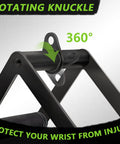 Must Have Double D Row Handle Cable Attachment And V Bar For Lat Pulldown And Tricep Press, Heavy Duty Steel With Non Slip Rubber Grips For Secure, Comfortable Gym And Home Workouts. Rotating knuckle 360° steel cable handle with rubber grip
