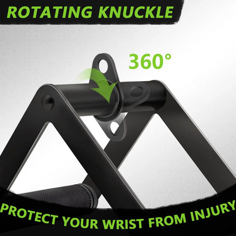 Must Have Double D Row Handle Cable Attachment And V Bar For Lat Pulldown And Tricep Press, Heavy Duty Steel With Non Slip Rubber Grips For Secure, Comfortable Gym And Home Workouts. Rotating knuckle 360° steel cable handle with rubber grip