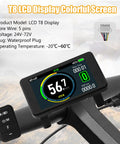 Universal Electric Bike LCD Display With Waterproof 5 Pin Connector, showing speedometer and controls on handlebar