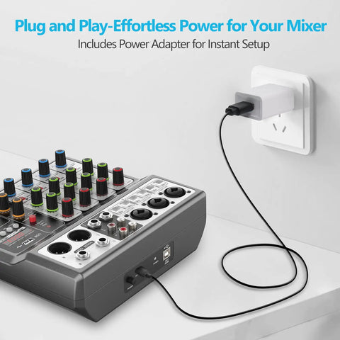 Five Channel USB Bluetooth Audio Mixer With Echo Delay For Recording Live Streaming And Podcasting Dope Home Studio Sound Board