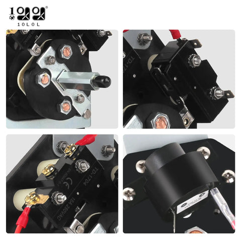Close-up of Beefed Up Forward Reverse Switch Assembly For Ezgo Txt Electric Golf Cart showing wiring and connection details.