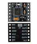DRV8833 DC Motor Driver Controller Board Six Pack With Dual H Bridge 1.5A Output For DIY Arduino Robots And Breadboard Jumper Wires Kit Multicolored Dupont Cables, black PCB front and pin labels